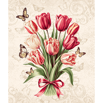 Полотно вафельное 50 см наб 29494-1 Тюльпановые искры