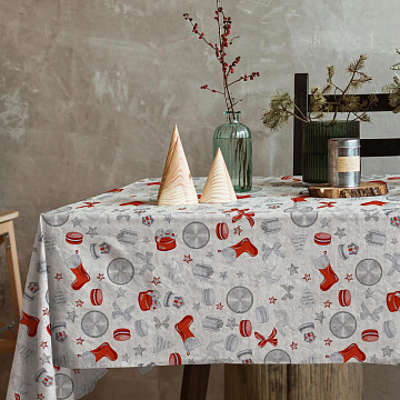 Скатерть рогожка Все ДOMA/Vse DOMA 60101-2 ВРЕМЯ ЧУДЕС с глиттером