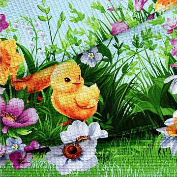 Полотно вафельное 150 см наб 29472-1 Весенний праздник