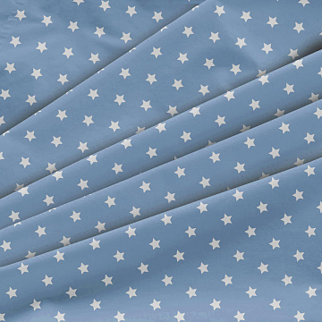 Перкаль 150 см наб 64017-7 Белые звезды на синем