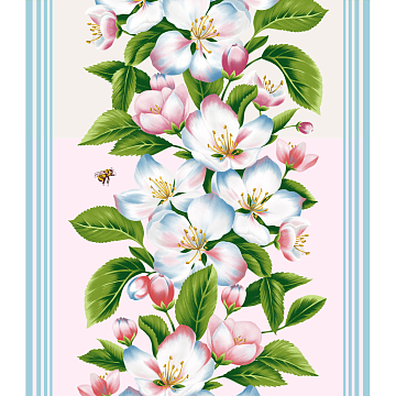 Полотно вафельное 50 см наб 29432-2 Цветочный вернисаж