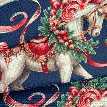 Полотно вафельное 50 см наб 29403-3 Сказочный конь