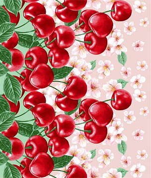 Полотно вафельное 50 см наб 5450-1 Черешня