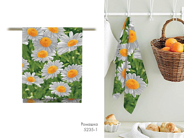 Полотно вафельное 50 см наб 5235-1 Ромашка