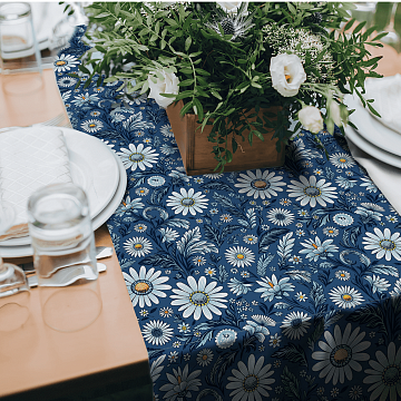 Полотно вафельное 150 см наб 29337-2 Ромашки