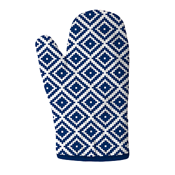 Прихватка-рукавица рогожка Fine Line 62077-2 Геометрия синий