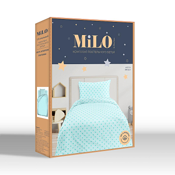 КПБ Milo by Fine Line Поплин 64017-6 Звезды на голубом