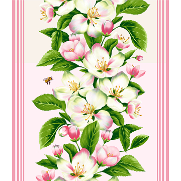 Полотно вафельное 50 см наб 29432-1 Цветочный вернисаж