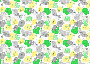 Фланель 90 см 21221-4 Звездные слоники