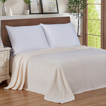 Плед велсофт Все ДOMA/Vse DOMA пиноли, цвет молочный, ролик