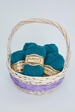 Пряжа для ручного вязания Олимпия Спарта/Olimpia Sparta цв.IR20 бирюза 5шт*100г