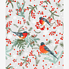 Полотно вафельное 50 см наб 62059-2 Снегири на сером