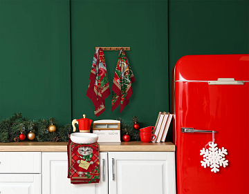 Полотно вафельное 150 см 29218-1 Новогодние открытки