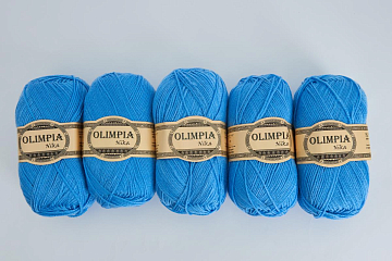 Пряжа для ручного вязания Олимпия Ника/Olimpia Nika цв.G11 голубая 5шт*100г