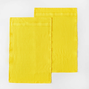 Комплект вафельных полотенец Fine Line Звезды желтый на хангере