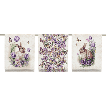 Рогожка 150 см наб арт. 904 29350-1 Винтажные кролики