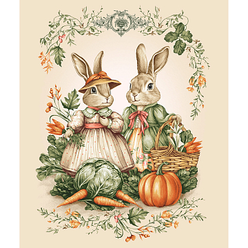 Полотно вафельное 50 см наб 29441-1 Кролики