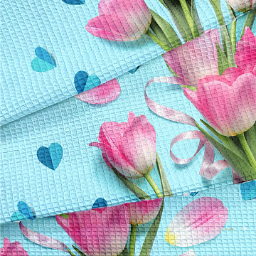 Полотно вафельное 50 см наб 5611-1 Нежный тюльпан