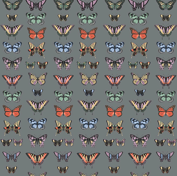 Перкаль 220 см 7229-1 Бабочки