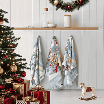 Полотно вафельное 150 см наб 29384-1 Новогодние каникулы