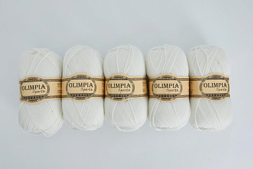 Пряжа для ручного вязания Olimpia Sparta цв.IR1 белая 5шт*100г