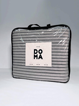 Плед велсофт Все ДOMA/Vse DOMA полоса 1 см., цвет светло-серый, чемодан