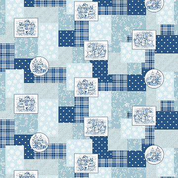 Полотно вафельное 150 см наб 29393-2 Новогодний пэчворк