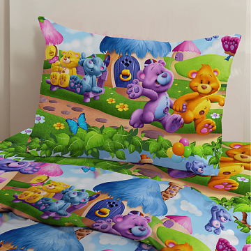 Бязь наб 150 см Премиум 4614-1 Радужные мишки