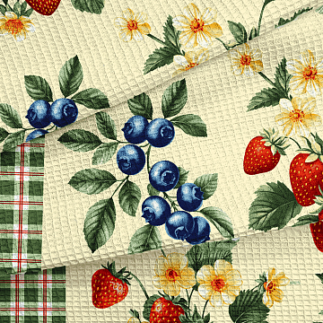 Полотно вафельное 50 см наб 29439-1 Сладкие ягодки