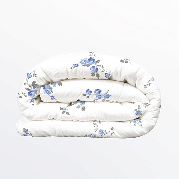 Одеяло Fine Line с кантом, коллекция Прованс, дизайн Флокс, лебяжий пух, перкаль