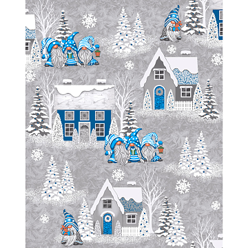 Полотно вафельное 50 см 29220-1 Сказочные гномики