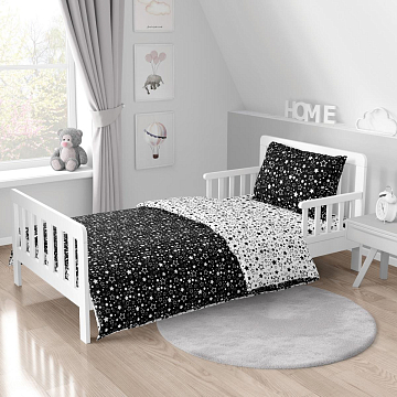 Перкаль 150 см наб 64016-3 Белое ассорти на черном