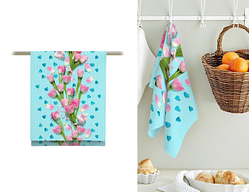 Полотно вафельное 50 см наб 5611-1 Нежный тюльпан