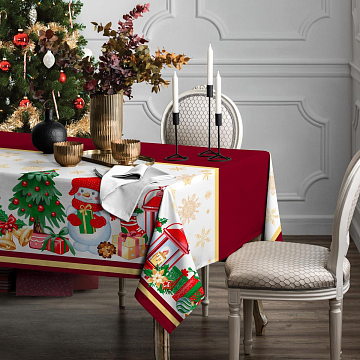 Рогожка 150 см наб арт. 904 29289-1 Веселый снеговик