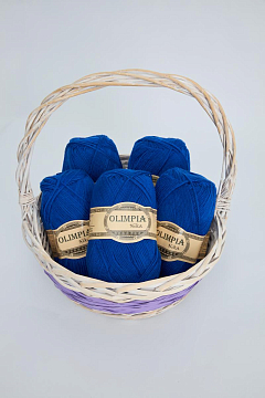 Пряжа для ручного вязания Олимпия Ника/Olimpia Nika цв.G13 синяя 5шт*100г