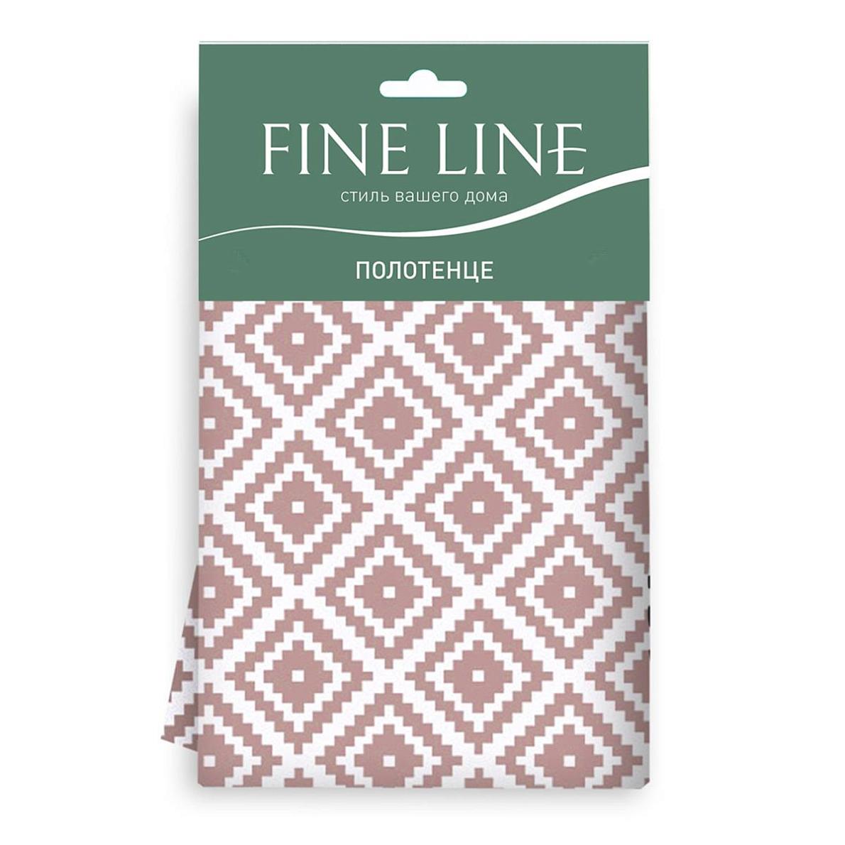 Комплект вафельных полотенец Fine Line 62077-3 Ромбы бежево-белые