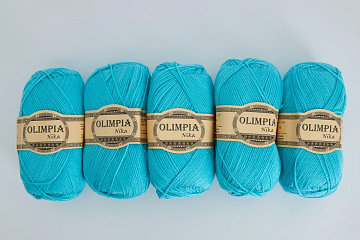 Пряжа для ручного вязания Олимпия Ника/Olimpia Nika цв.G12 аква 5шт*100г