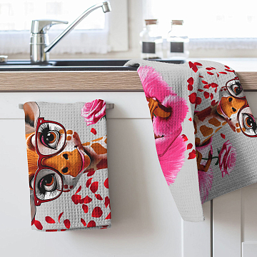 Полотно вафельное 150 см наб 29481-1 Любовь