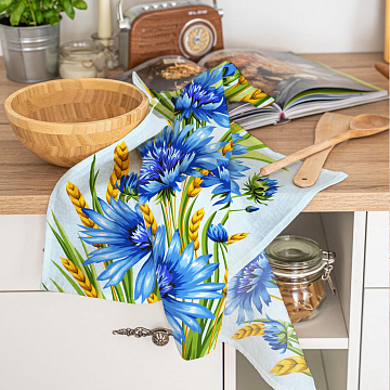 Полотно вафельное 50 см наб 29315-1 Васильки