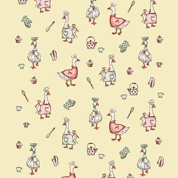 Полотно вафельное 50 см наб 29477-1 Гуси