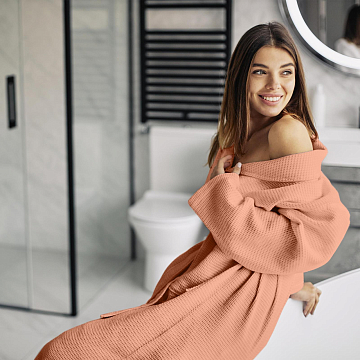 Полотно вафельное 150 см гладкокрашеное арт. 169 86106-2 светло-оранжевый АК