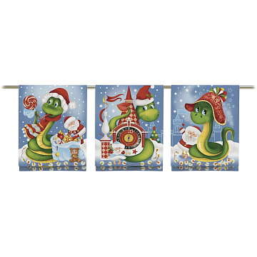 Полотно вафельное 150 см наб 29298-1 Мечты в новогоднюю ночь