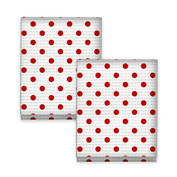 Комплект вафельных полотенец Fine Line 62040-1 Красный горох на белом