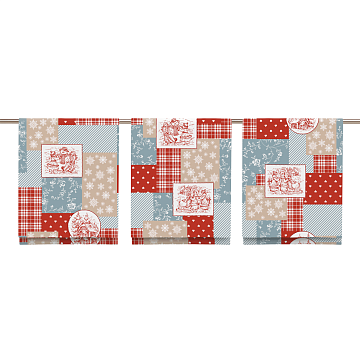 Полотно вафельное 150 см наб 29393-1 Новогодний пэчворк