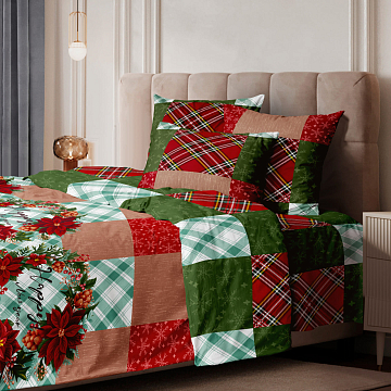 Перкаль 220 см 7228-1 Новогодний пэчворк