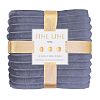 Плед велсофт Fine Line Синий гранит 18-3933 полоса, 3 см