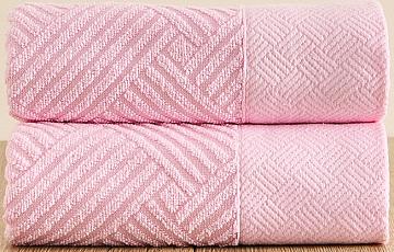 Комплект махровых полотенец FLOOX бордюр Венера, розовый