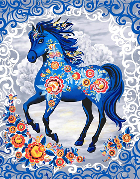 Полотно вафельное 50 см наб 29400-1 Живописный конь