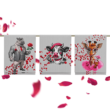 Полотно вафельное 150 см наб 29481-1 Любовь