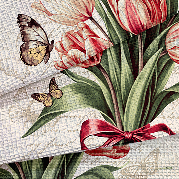 Полотно вафельное 50 см наб 29494-1 Тюльпановые искры